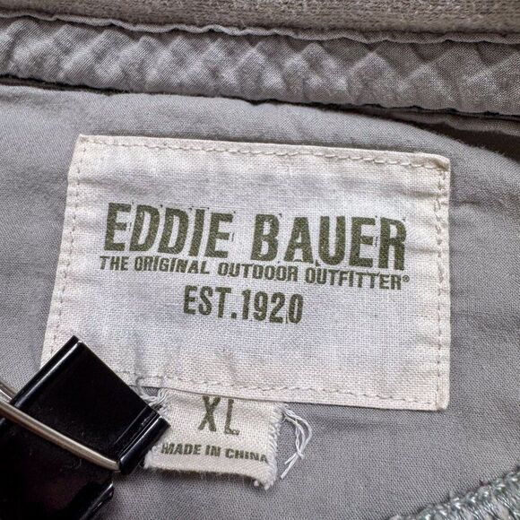 Eddie Bauer Shirt Mens XL Gray Stripe Henley Thermal Outdoor Hiking Camping Hunt - Picture 8 of 12